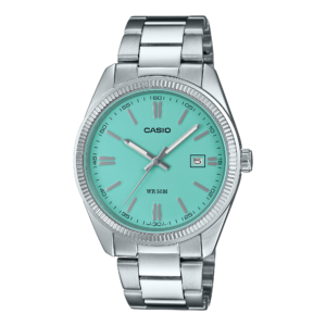 Casio MTP-1302PD-2A2 turquoise dial analog watch