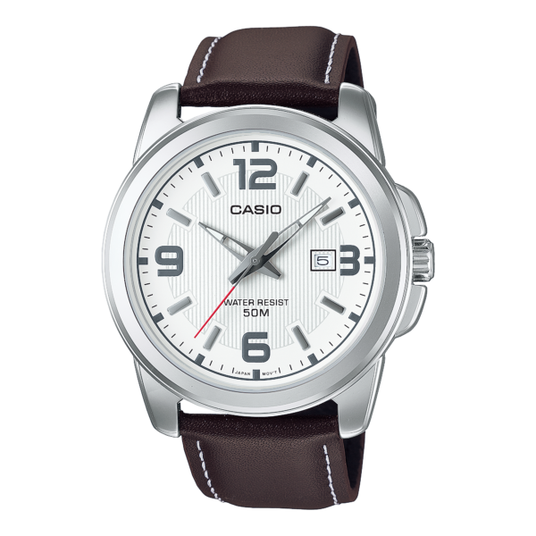 Casio MTP-1314L-7A brown leather analog watch