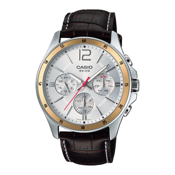Casio MTP-1374L-7A brown leather analog watch