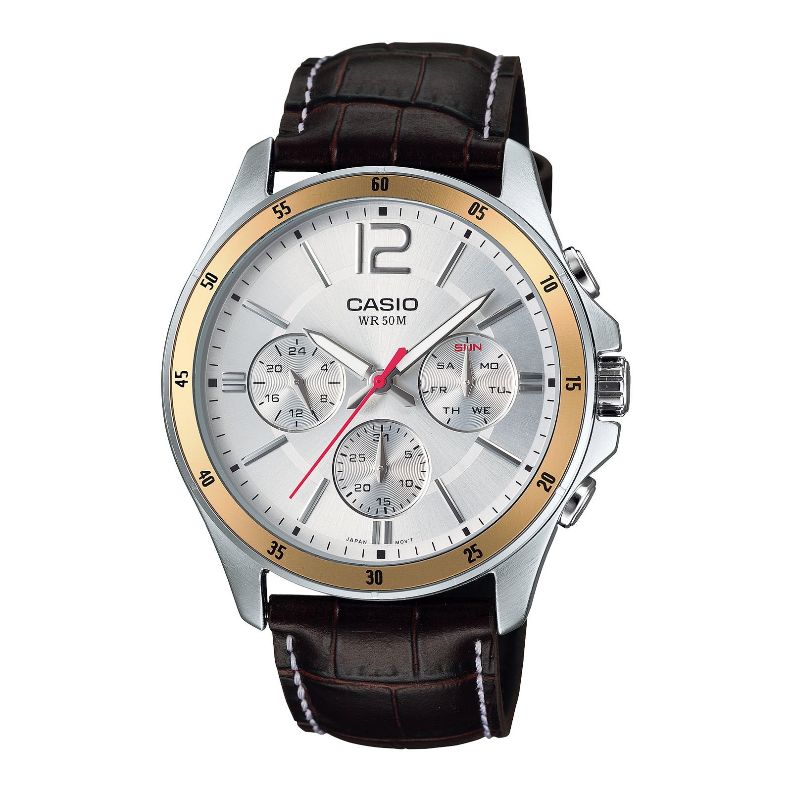 Casio MTP-1374L-7A brown leather analog watch