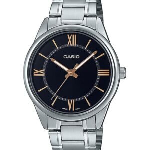 Casio MTP-V005D-1B5 black and gold analog watch