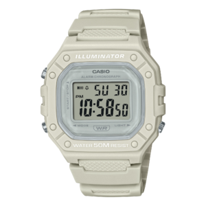 Casio W-218HC-8A off-white digital watch