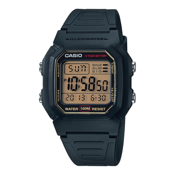 Casio W-800HG-9A black and gold digital watch