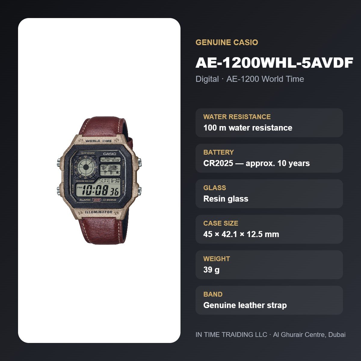 Casio AE-1200WHL-5AVDF specifications