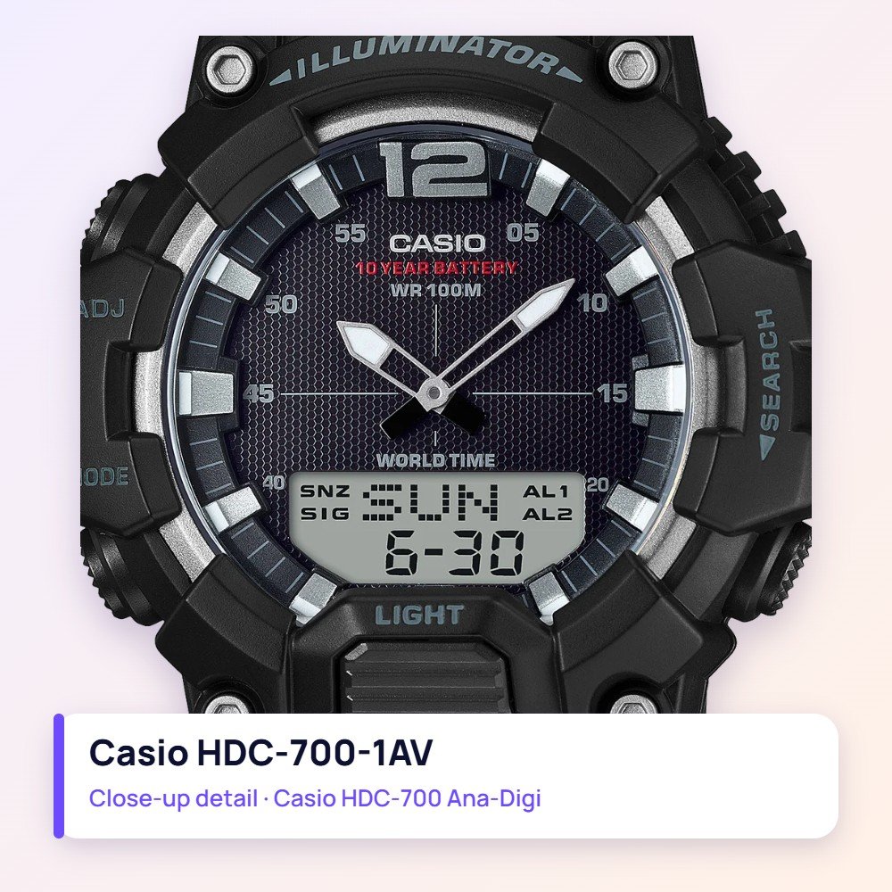 Casio HDC-700-1AV close-up detail
