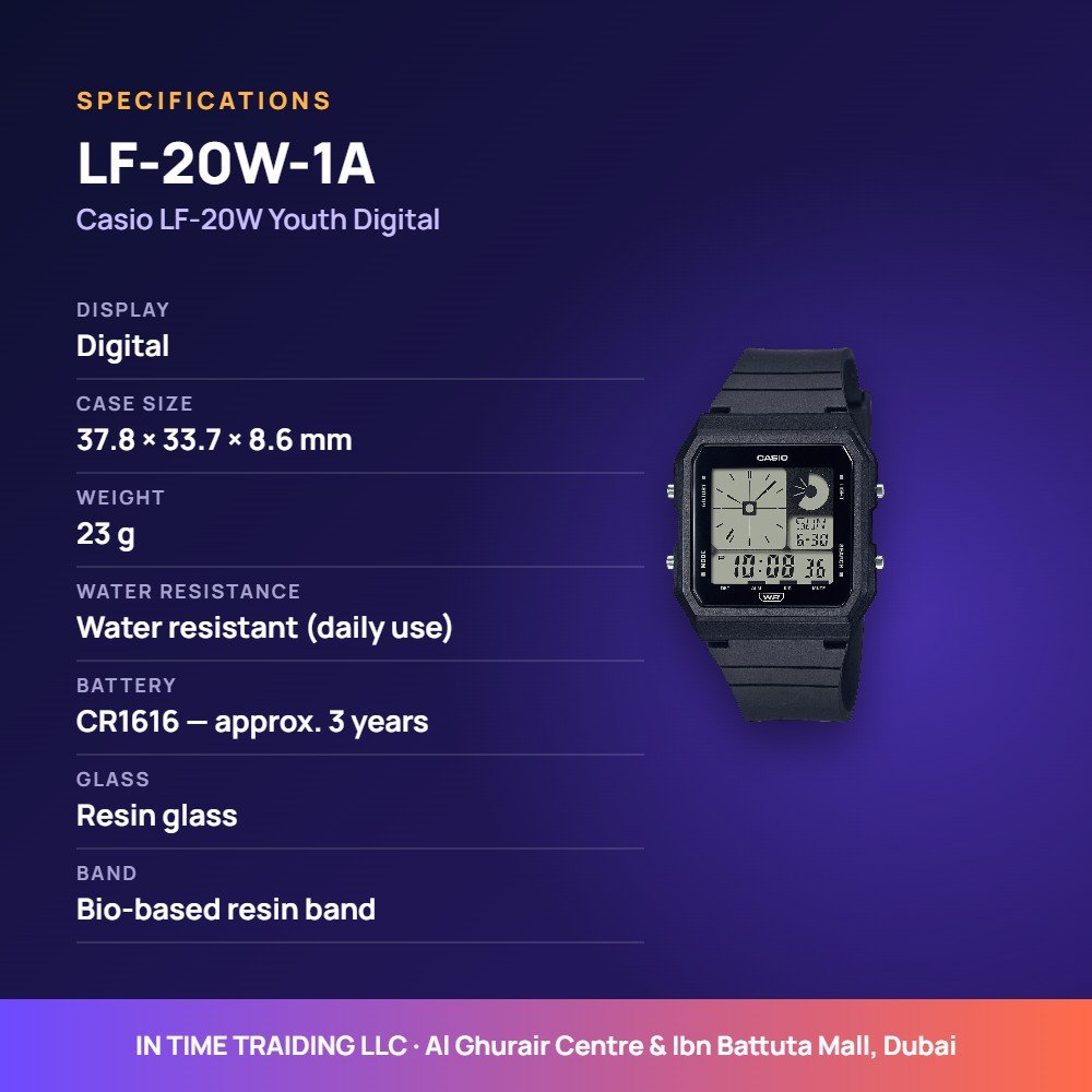 Casio LF-20W-1A specifications