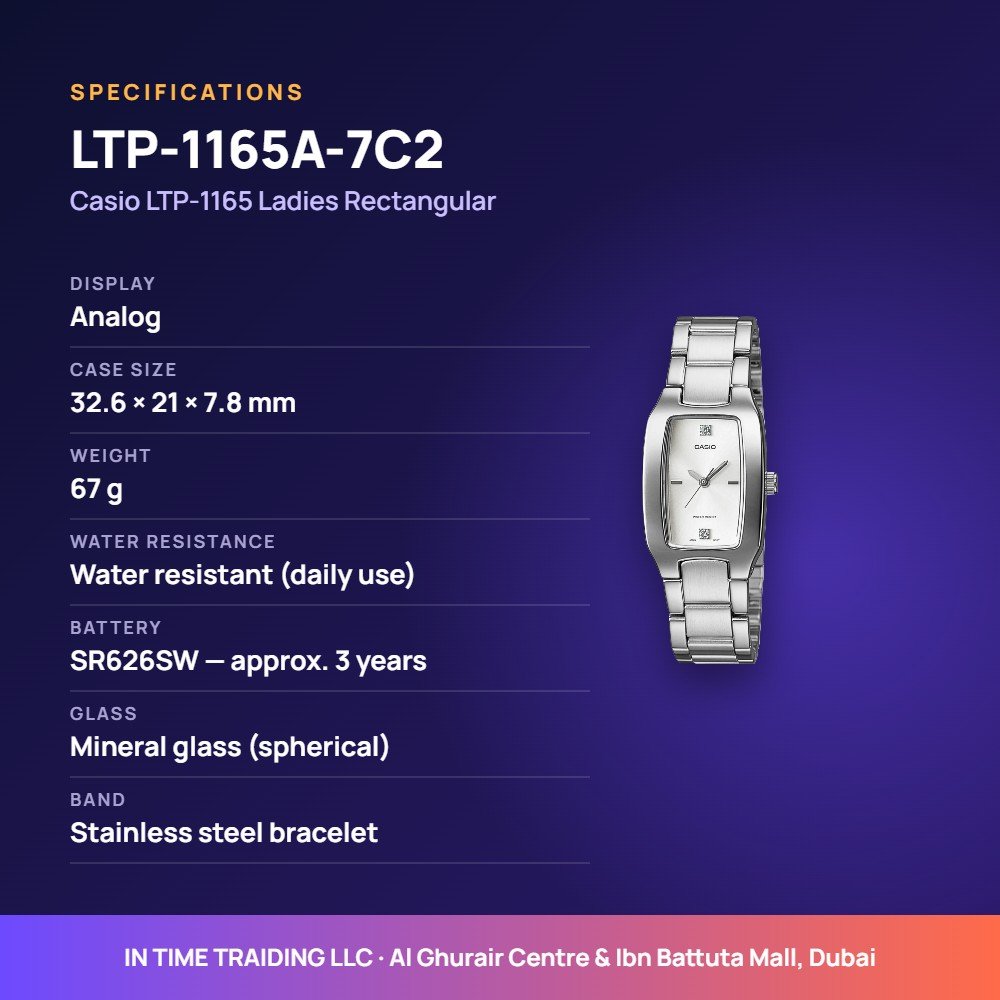 Casio LTP-1165A-7C2 specifications