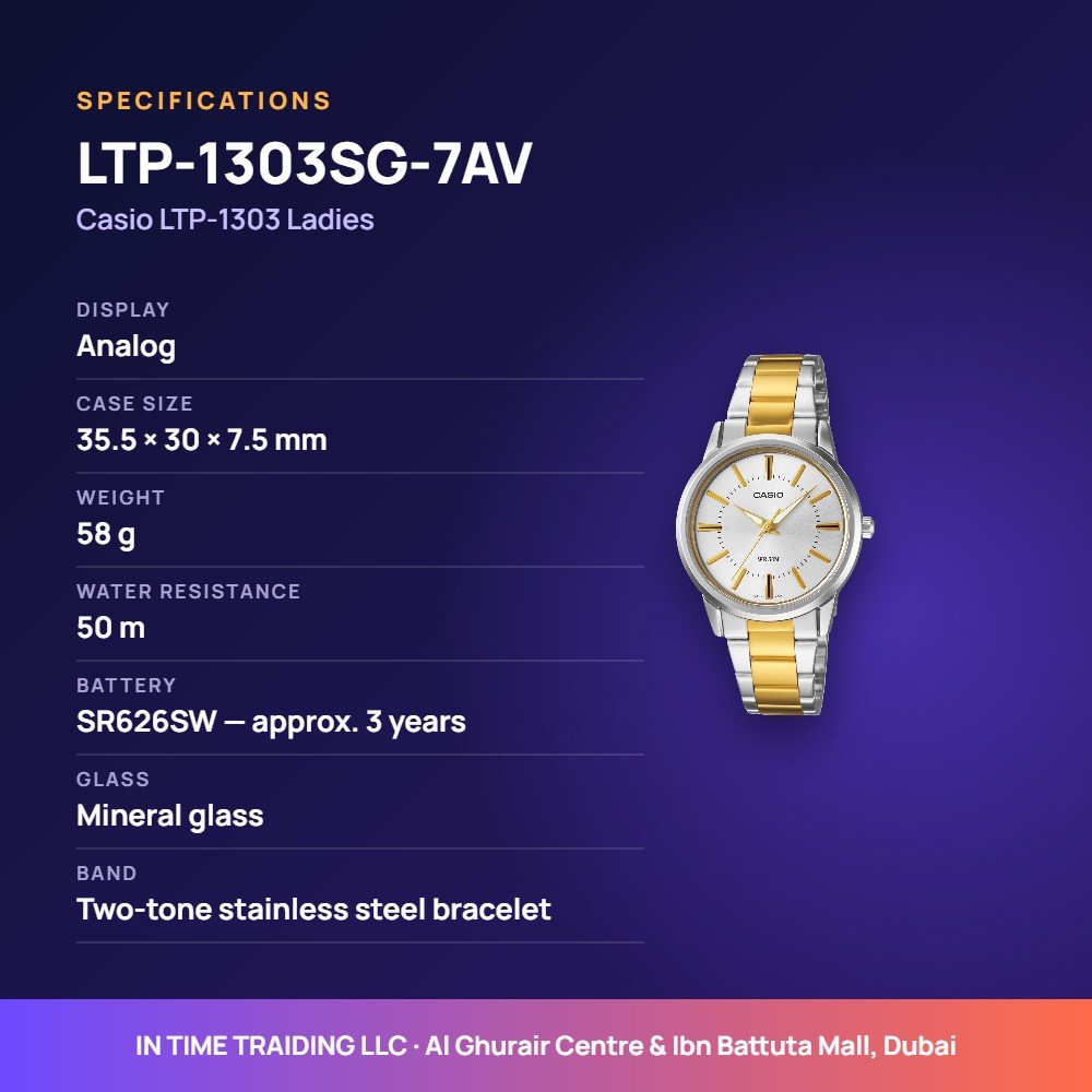 Casio LTP-1303SG-7AV specifications