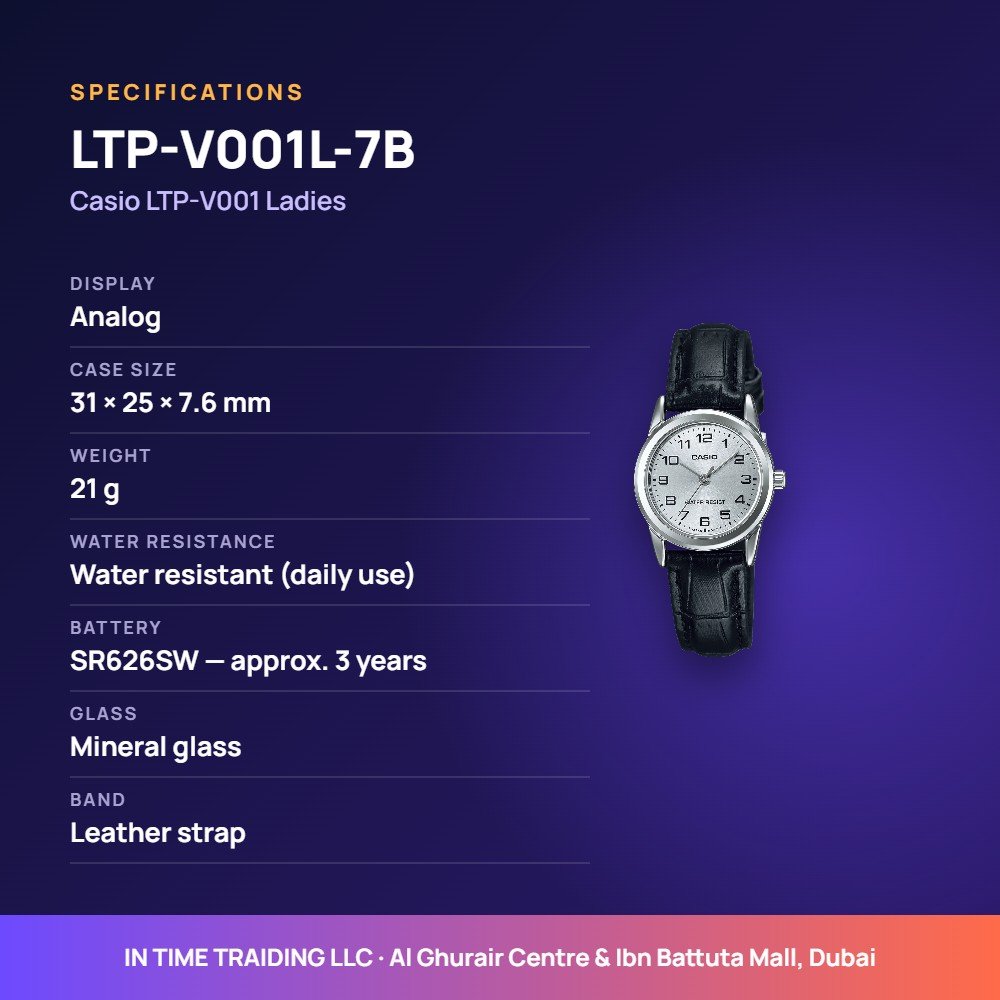 Casio LTP-V001L-7B specifications