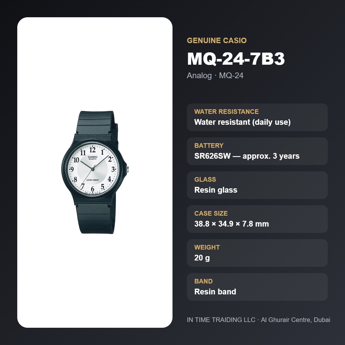 Casio MQ-24-7B3 specifications