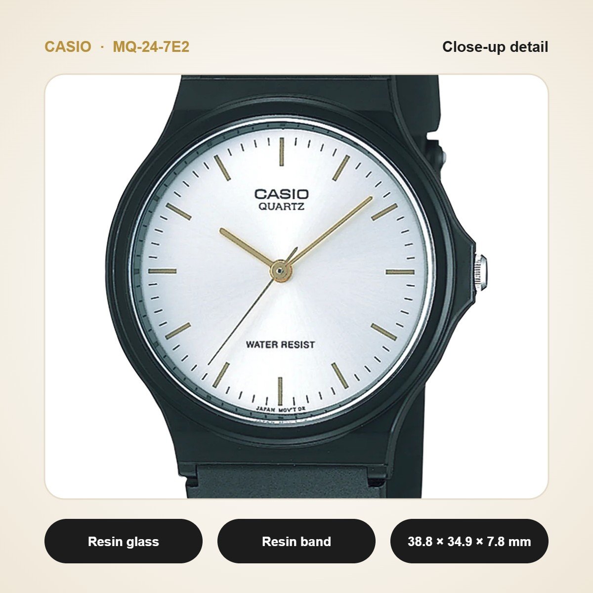 Casio MQ-24-7E2 close-up detail