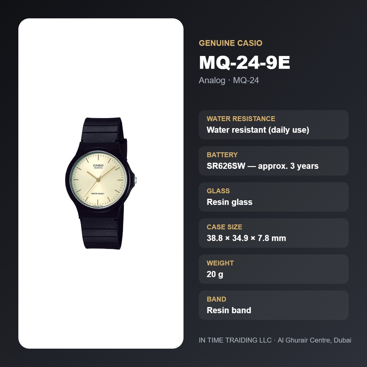 Casio MQ-24-9E specifications
