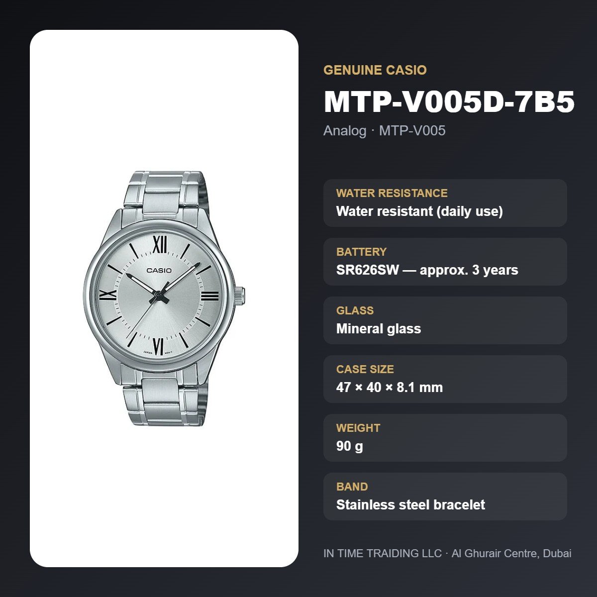 Casio MTP-V005D-7B5 specifications