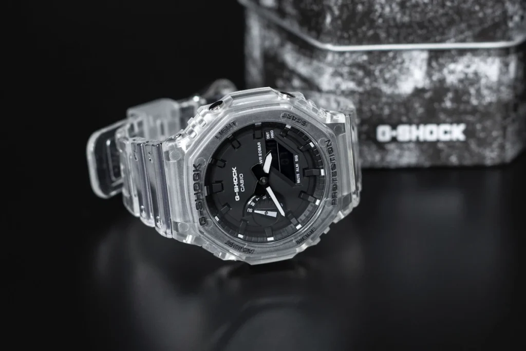 G-Shock watch with transparent strap